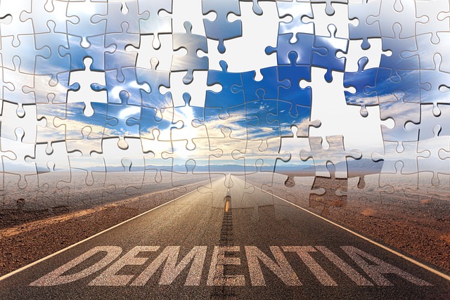 an image with the letters of dementia on the road